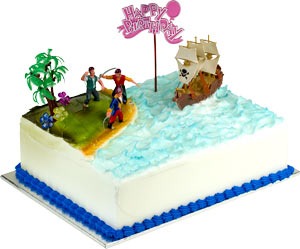 Pirate Ship Treasure Cake Topper - Cake