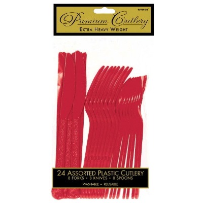 Premium Cutlery 24 CT Red