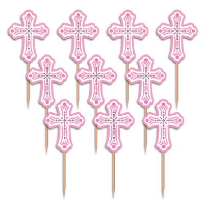 Religious Cross Pick Pink 36CT