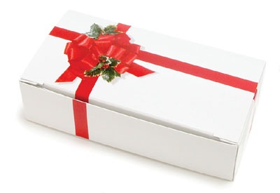 Ribbon & Holly Candy Box 2 LB