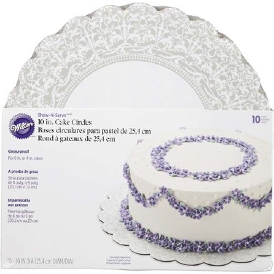 10 inch Show N Serve Cake Board 10 ct from Wilton 1168 NEW