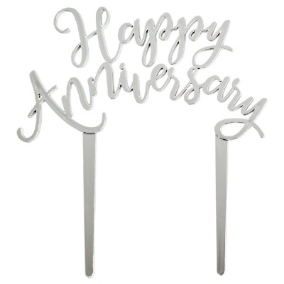 Silver Always & Forever Cake Pick