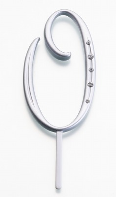 Silver Monogram Number "0"