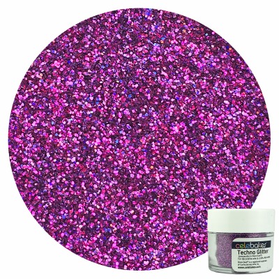 Plum Techno Glitter