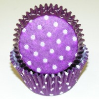 1-1/4"X 2" Purple with Dots Baking Cups 500 Count