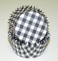 1-1/4"X2" Gingham Black Baking Cups 500 Count
