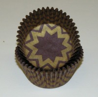 1.25" X 2" Chevron Brown and Gold Baking Cups 500 Count