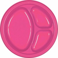 10.25" Divided Plate 20 CT Brigh Pink