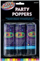 4" Confetti Poppers Pack of 3