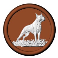 Boxer Dog on 2.5" Round (5)