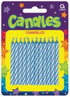 Candy Stripe Candle Blue 24 CT