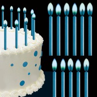 Color Flame Blue Candles 12 CT