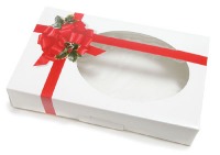 Cookie Box Ribbon & Holly 1 LB