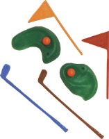 Golf Green w/ Clubs & Flags