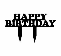 Happy Birthday Bold Curve Gold
