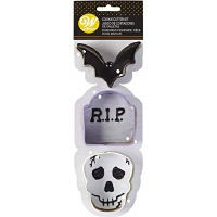 Headstone, Skull, Bat CC 3PC