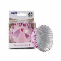 Foil Lined Hearts Baking Cups 30 Count