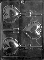 Large Lace Heart Lolly Mold