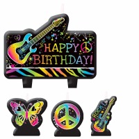 Neon Birthday Candle Set of 4