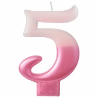 Numeral Candle Pink #5