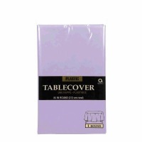 Plastic Tablecover 84" Round Lavender