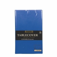 Plastic Tablecover 84" Round Navy Blue