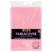 Plastic Tablecover 84" Round New Pink