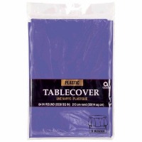 Plastic Tablecover 84" Round Purple