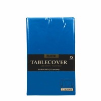 Plastic Tablecover 84" Round Royal Blue