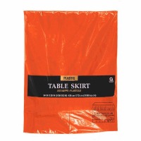 Plastic Table Skirt 14'X29" Orange