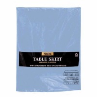 Plastic Table Skirt 14'X29" Pastel Blue