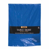Plastic Table Skirt 14'X29" Royal Blue