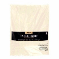 Plastic Table Skirt 14'X29"  Vanilla Creme