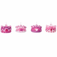 Princess Crown Candles 4 PC