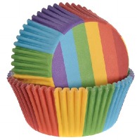 Rainbow Stripe Baking Cups 48 CT