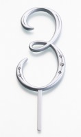 Silver Monogram Number "3"