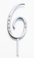 Silver Monogram Number "6"