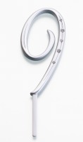 Silver Monogram Number "9"