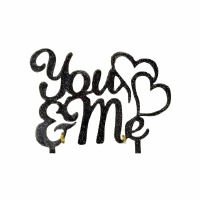 You & Me Black Glitter Cake Pic