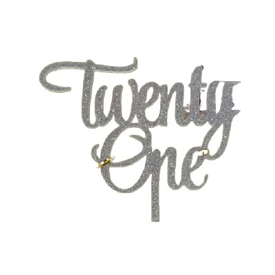 Sliver Glitter 21 Cake Pic