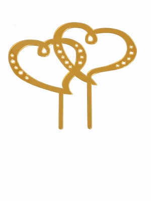 Two Hearts Acrylic Gold P CT