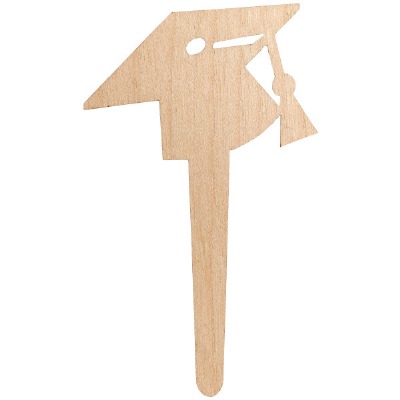 Wood Grd Cap Cupcke Picks 12CT