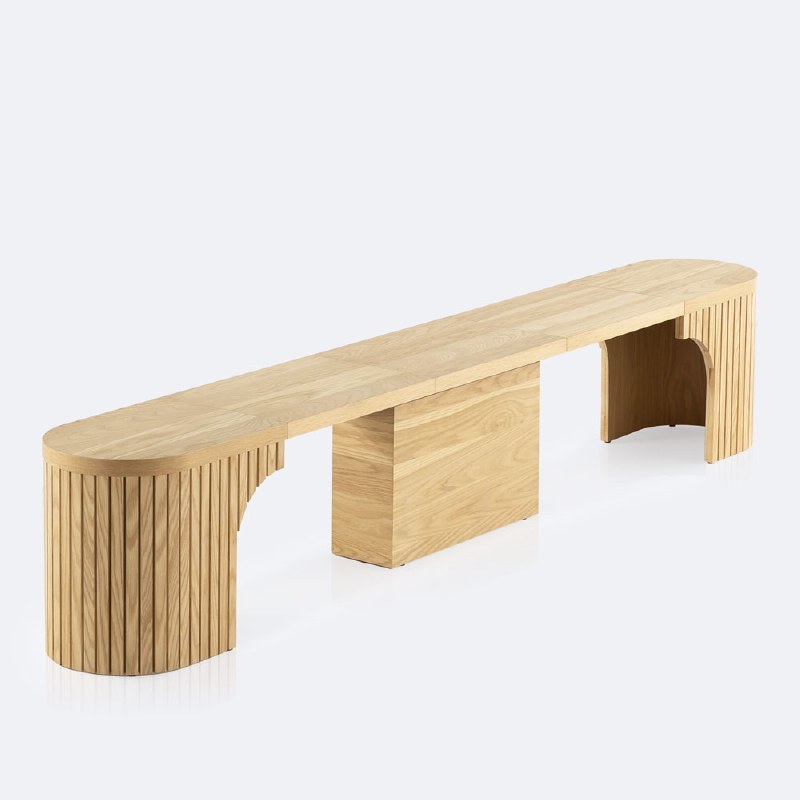 Transformer Round  Bench - Scandinavian Oak