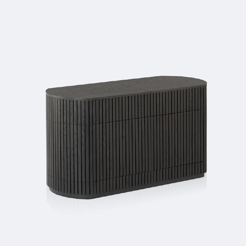 Transformer Round Sideboard - Smoked Hickory Dark Grey