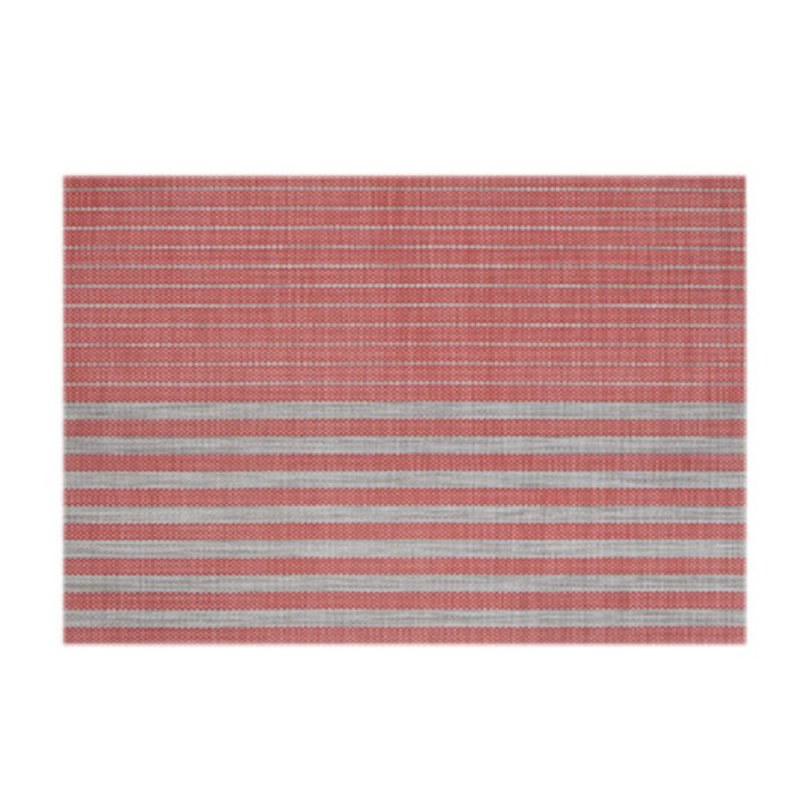 Vinyl Placemat - Red Linen Stripe