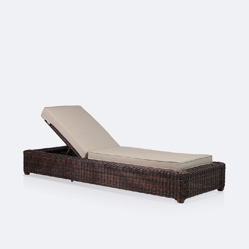 Willow Lounger - Brown Mixed Wicker/Sand Cushion