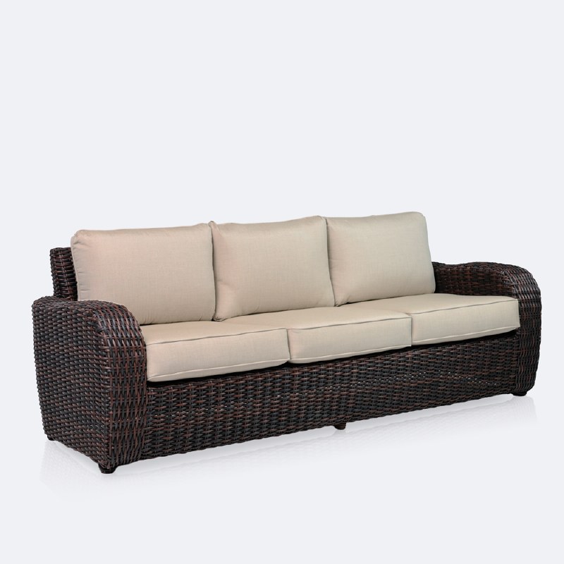 Willow Sofa - Brown Mixed Wicker/Sand Cushion