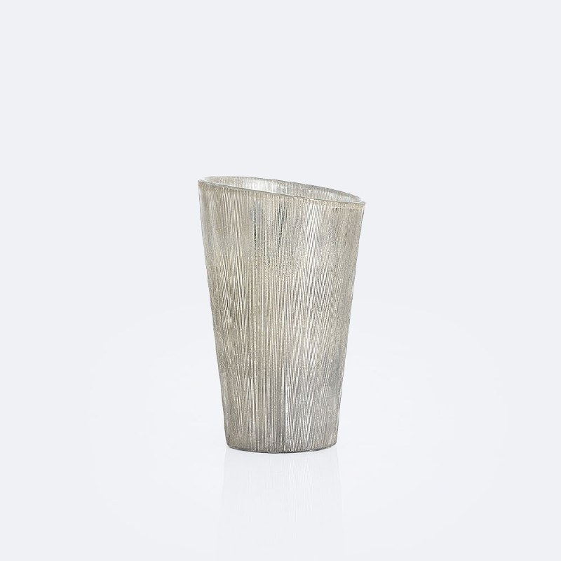 Large Frosted Etched Vase