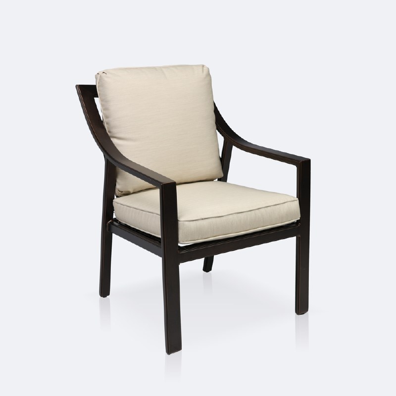 Riviera Dining Armchair - Brushed Mahogany Frame/Cream Cushion