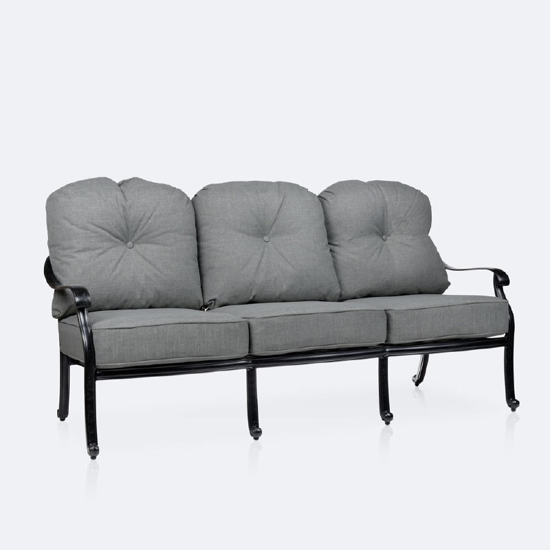 Blanca Sofa – Black Tippet Frame – Dark Grey Cushions